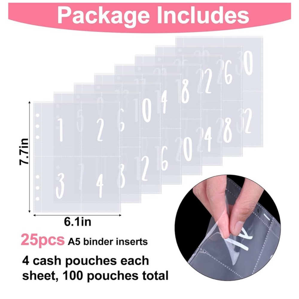 100 Envelopes Clear 25 Sheets Sleeves for Various Idea to Use